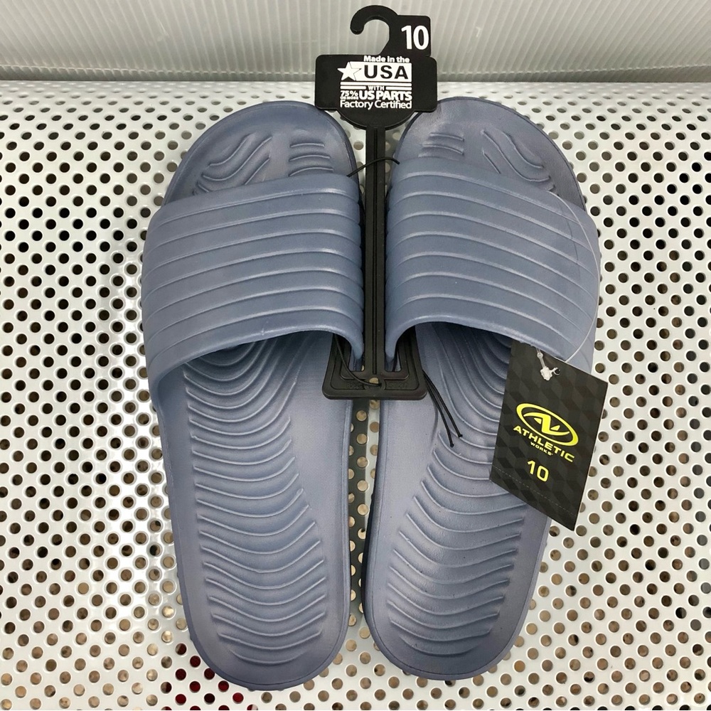 Ⓜ️$10Ⓜ️ NEW ATHLETIC WORKS Tunnel Slide Sandal Blue Men’s Unisex